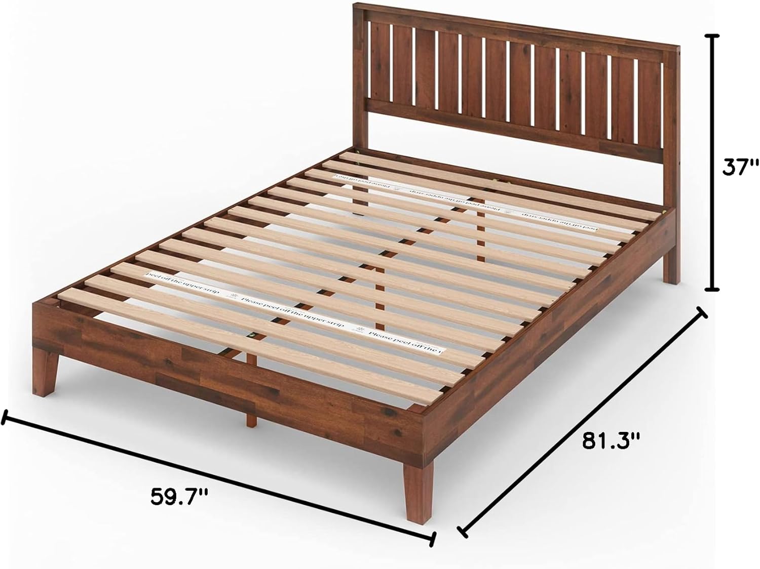 ZINUS Vivek Deluxe Queen Wood Platform Bed Frame - Headboard, No Box Spring Needed, Easy Assembly
