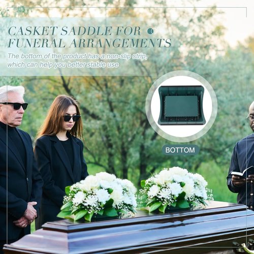 Jingmore Floral Casket Saddle - 3 Pcs Plastic with Floral Foam Blocks | 2.75'' x 11.25'' x 12.75''