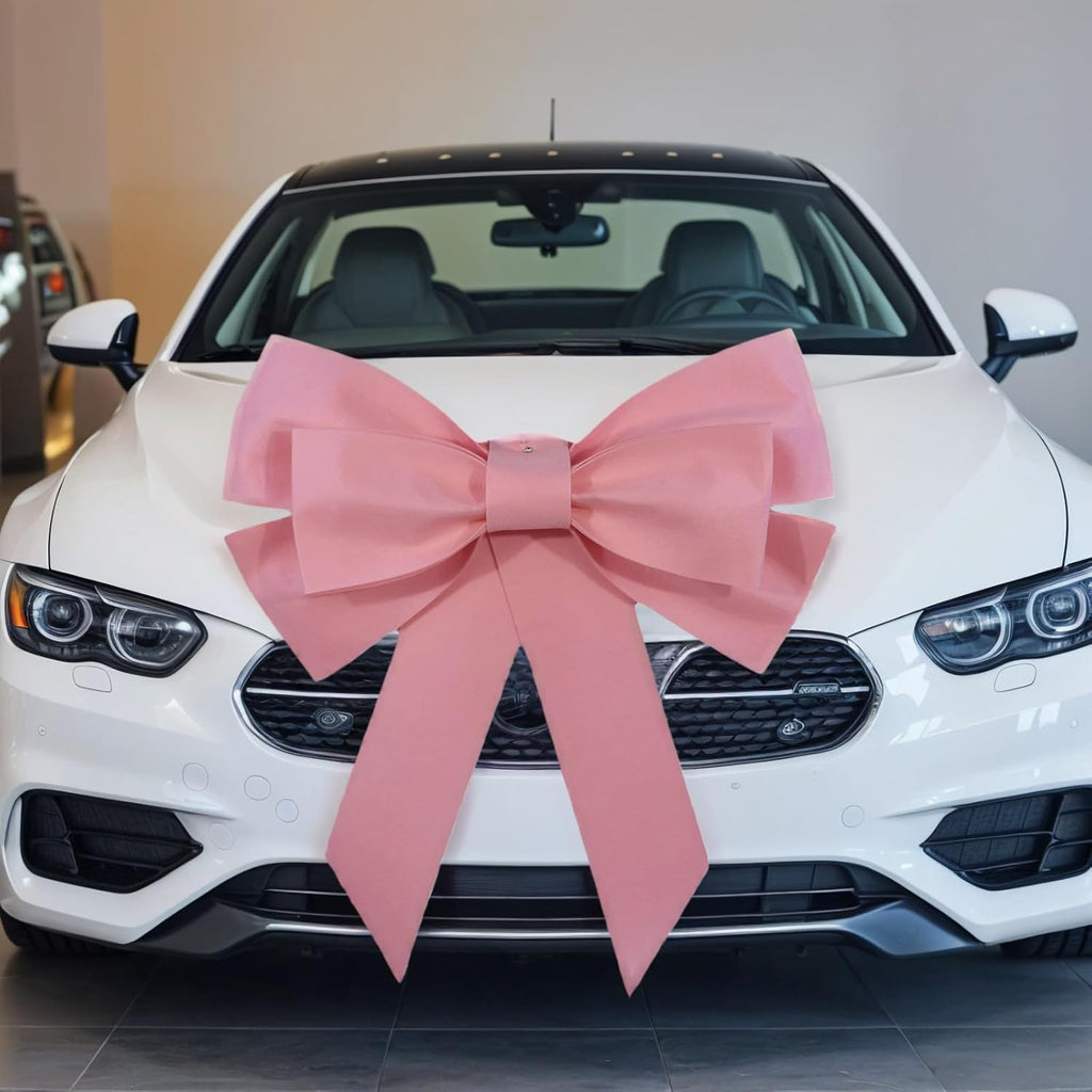 Pink Big Car Ribbon Bow - Extra Large Jumbo Bow for Gifts | Perfect for Sweet 16, Birthdays & Christmas