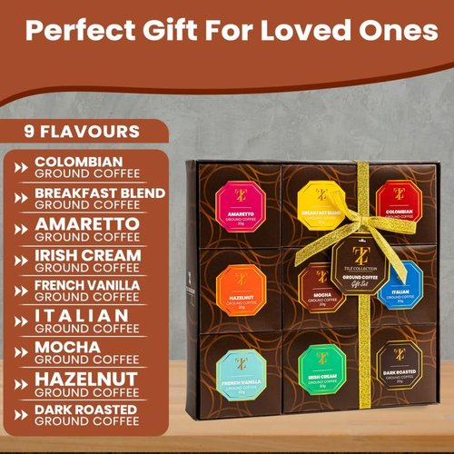 Gourmet Coffee Gift Set by Coffee Gifts - 9 Ground Coffee Assortments | Perfect for Coffee Lovers