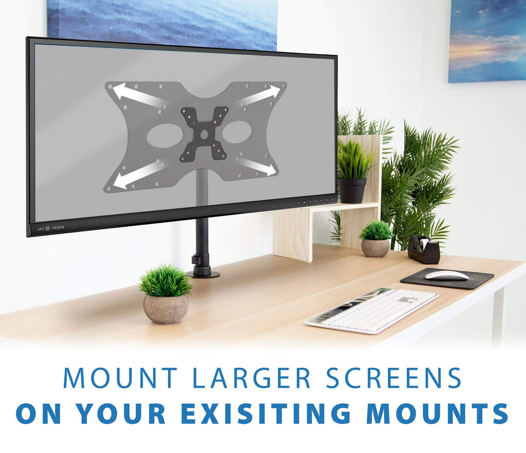 Mount-It! Steel VESA Adapter Plate Bracket, Conversion Kit for TV and Monitor Mounts, Expands 50x50 75x75 100x100 200x100 200x200 to Larger VESA Patterns Up to 400x200mm, Fits 32"–55" Screens