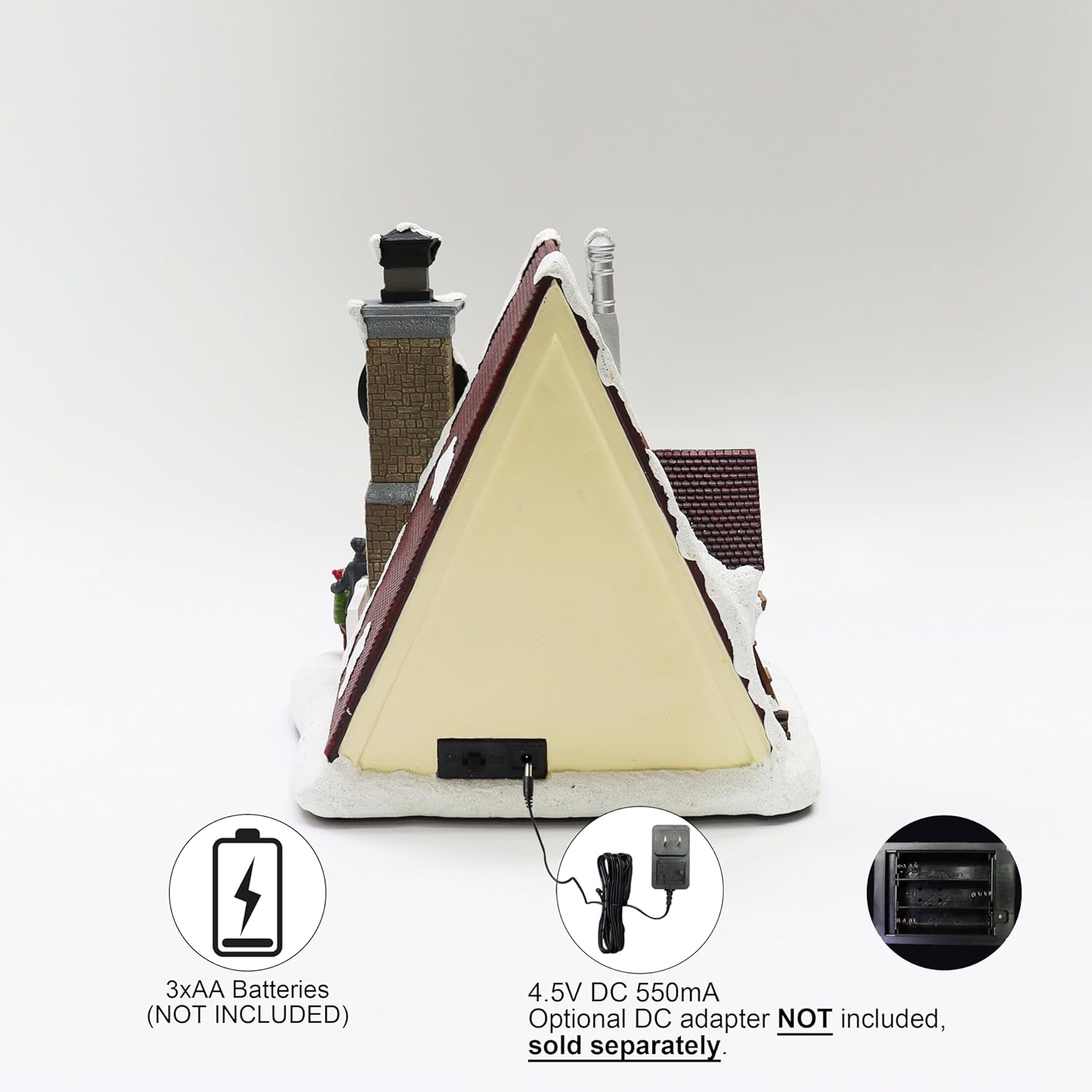 Moments In Time Pizza Shop Scene - Handcrafted LED Musical Pizzeria Holiday Decoration | Battery Operated Tabletop Display