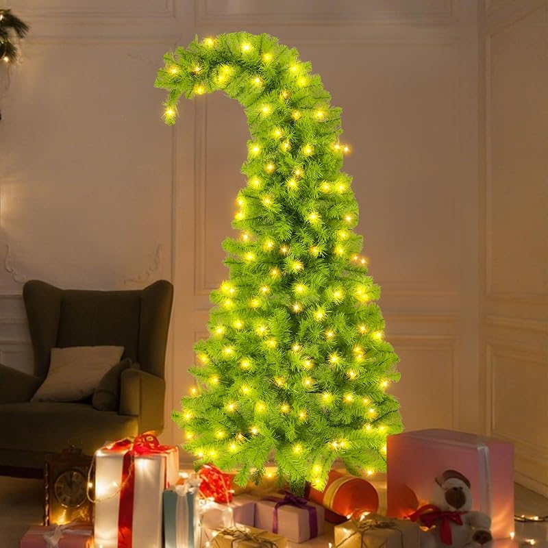5ft Whimsical Christmas Tree with LED Lights - Artificial Tree with Timer & 8 Lighting Modes