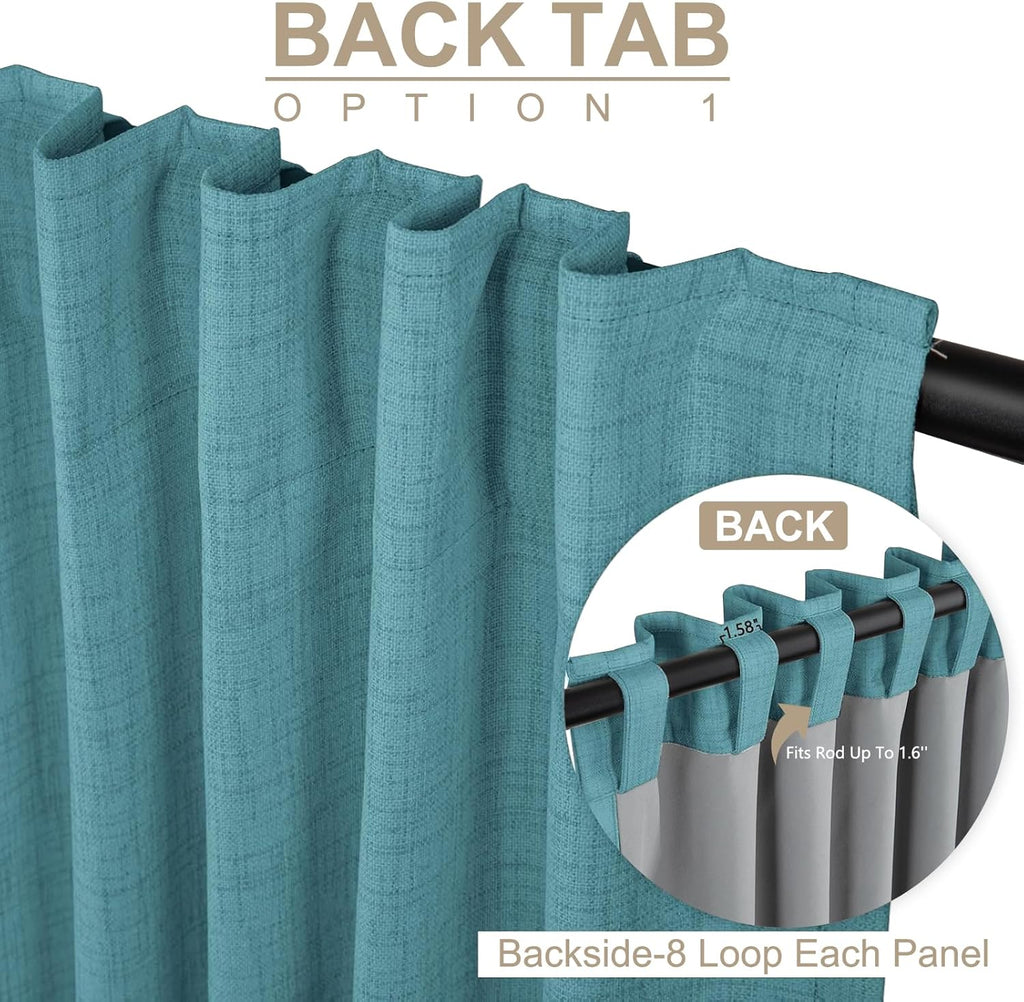 Skiennix 100% Blackout Curtains - Thermal Insulated Drapes for Bedroom | 50" W x 90" L, Dark Cyan