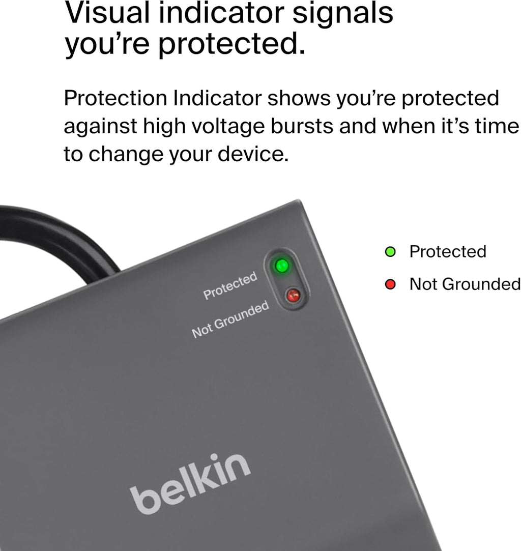 Belkin 12-Outlet Surge Protector Power Strip - 12 AC Outlets, 8ft Flat Plug, 3,940 Joules Protection for Home & Office