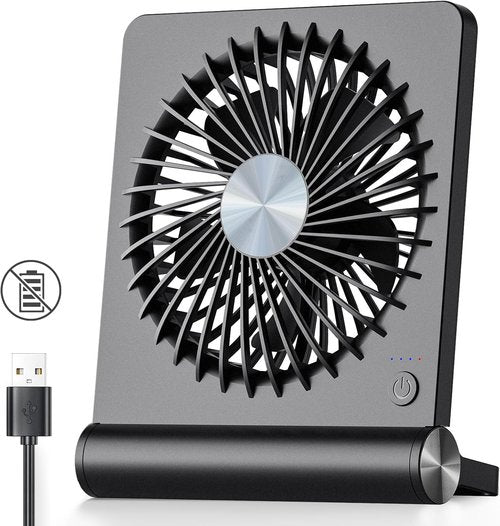 Koonie USB Fan - Ultra Quiet Desk Fan with 220° Tilt & 3 Adjustable Speeds | Black