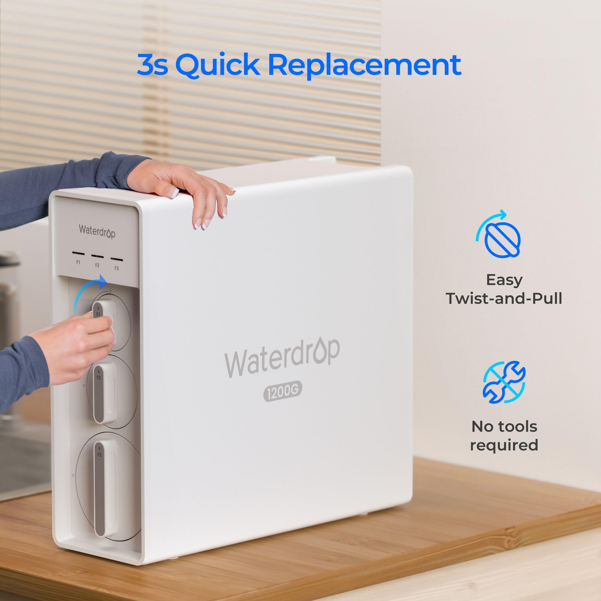 Waterdrop F1A Alkaline Mineral Filter, Replacement for X8-WAN & X12 & X12-WAB & X12-PRO & X16 & X16-BAS Tankless Reverse Osmosis System, Minerals Added, 12-month Lifetime