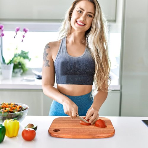 Gtencemen Small Acacia Wood Cutting Boards for Kitchen with Hanging – Medium Wooden Cutting Board for Vegetables, Fruit, Bread, Meat, Cheese, Charcuterie - BPA Free, 10" x 8"