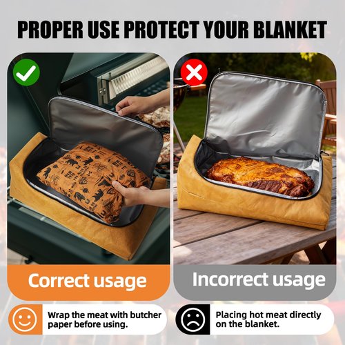 270° Opening BBQ Blanket for Resting Meat, Insulated Leak-Proof Meat Resting Bag for Brisket Turkey Pork, Smoker Accessories for Kitchen Party Camping , Anniversary Birthday Gift for Men Dad Husband