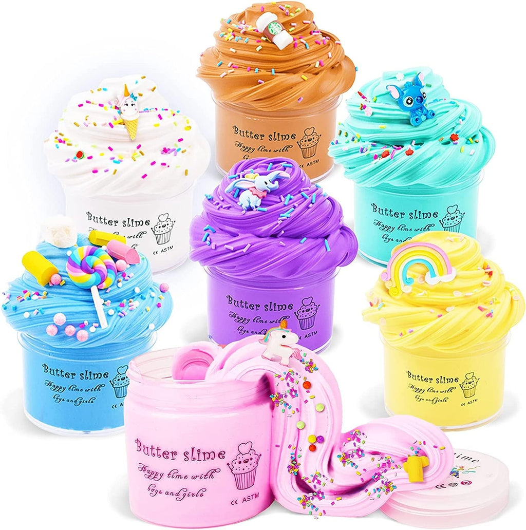Skiennix Jumbo Butter Slime Kit - 49 Pcs of Colorful Slimes & Accessories for Ages 8-12 | Non-Toxic Sensory Fun