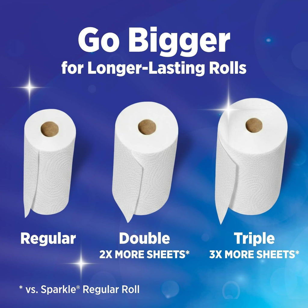 Sparkle Paper Towels - Strong 2-Ply Pick-A-Size Rolls | 24 Double Rolls (2,640 Sheets) for Kitchen Cleanup