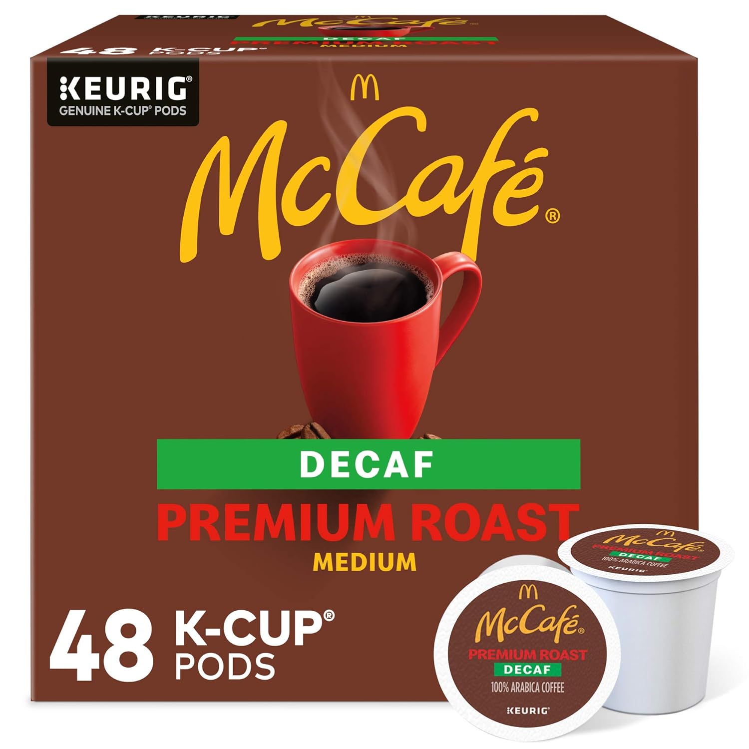 McCafe Premium Roast Decaf Coffee Pods - Medium Roast Keurig K-Cup Pods, 48 Count