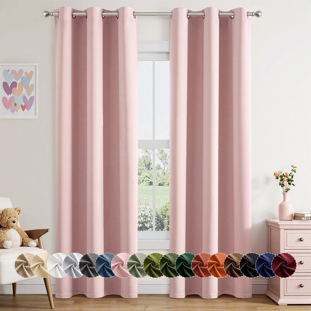 MIULEE Blackout Curtains for Girls' Bedroom - Thermal Insulated Room Darkening Drapes | 84 Inches Long, 2 Panels