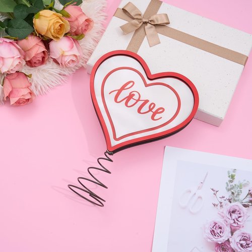 ARQRHTLY 11 Inch Light up Heart Tree Topper Wooden Heart Tabletop Decoration with Warm LED Light Battery Operated Romantic Love Sign for Wedding Anniversary Mother's Day Romantic Night Bedroom Home