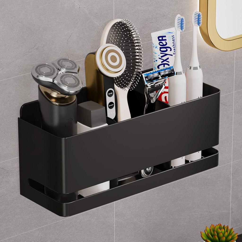 Skiennix Aluminum Electric Toothbrush Holder - Wall Mounted Design | Black, Three Slot