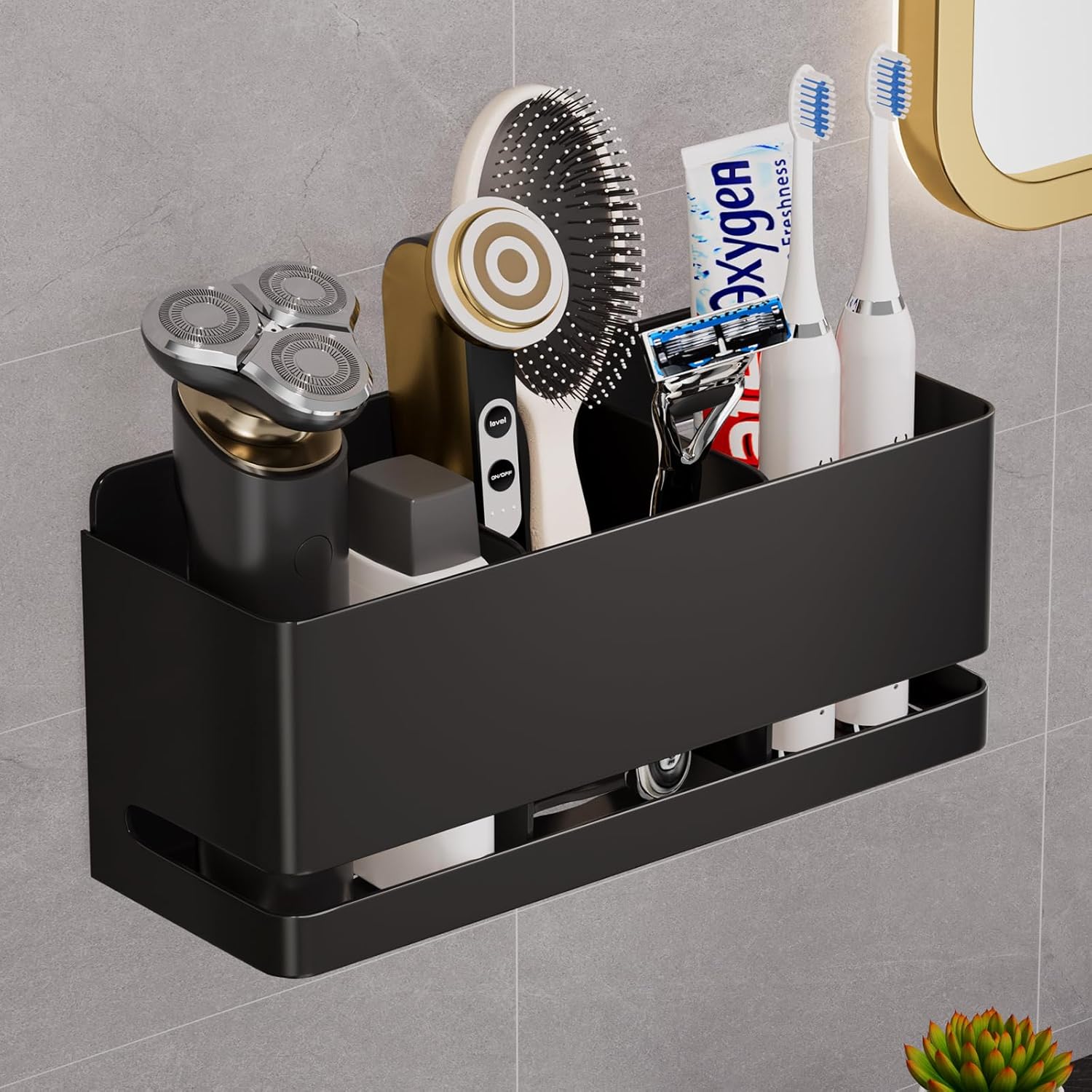Skiennix Aluminum Electric Toothbrush Holder - Wall Mounted Design | Black, Three Slot