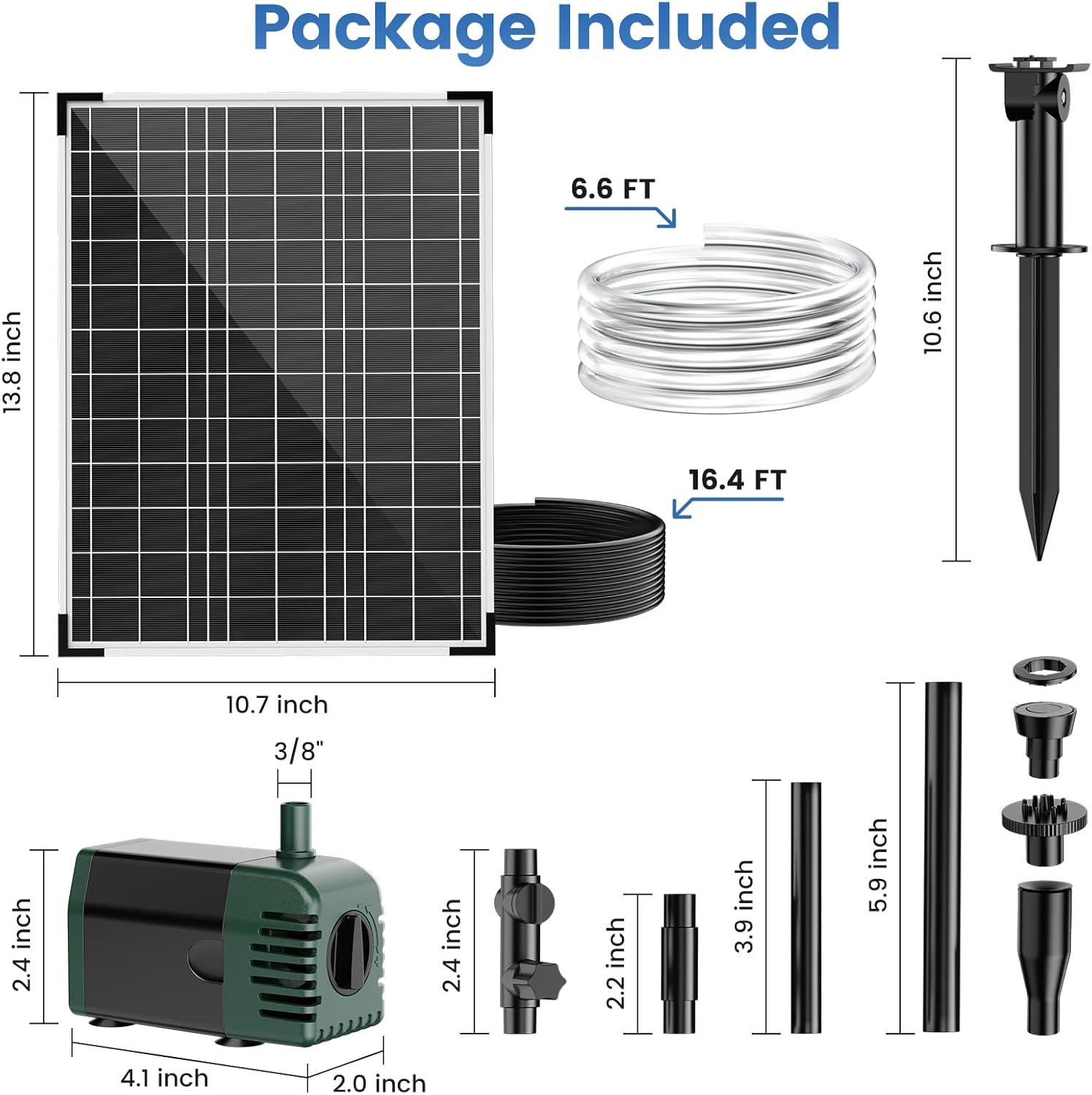 NFESOLAR 20W Solar Fountain Pump - 160GPH Solar Powered Water Pump with Adjustable Flow & 16.4FT Cord for Ponds, Gardens, and Bird Baths