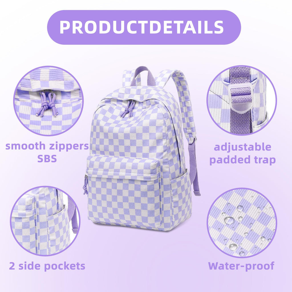 LEDAOU Backpack for Girls School Bag Kids Bookbag Teen Backpack Set Daypack with Lunch Bag and Pencil Case