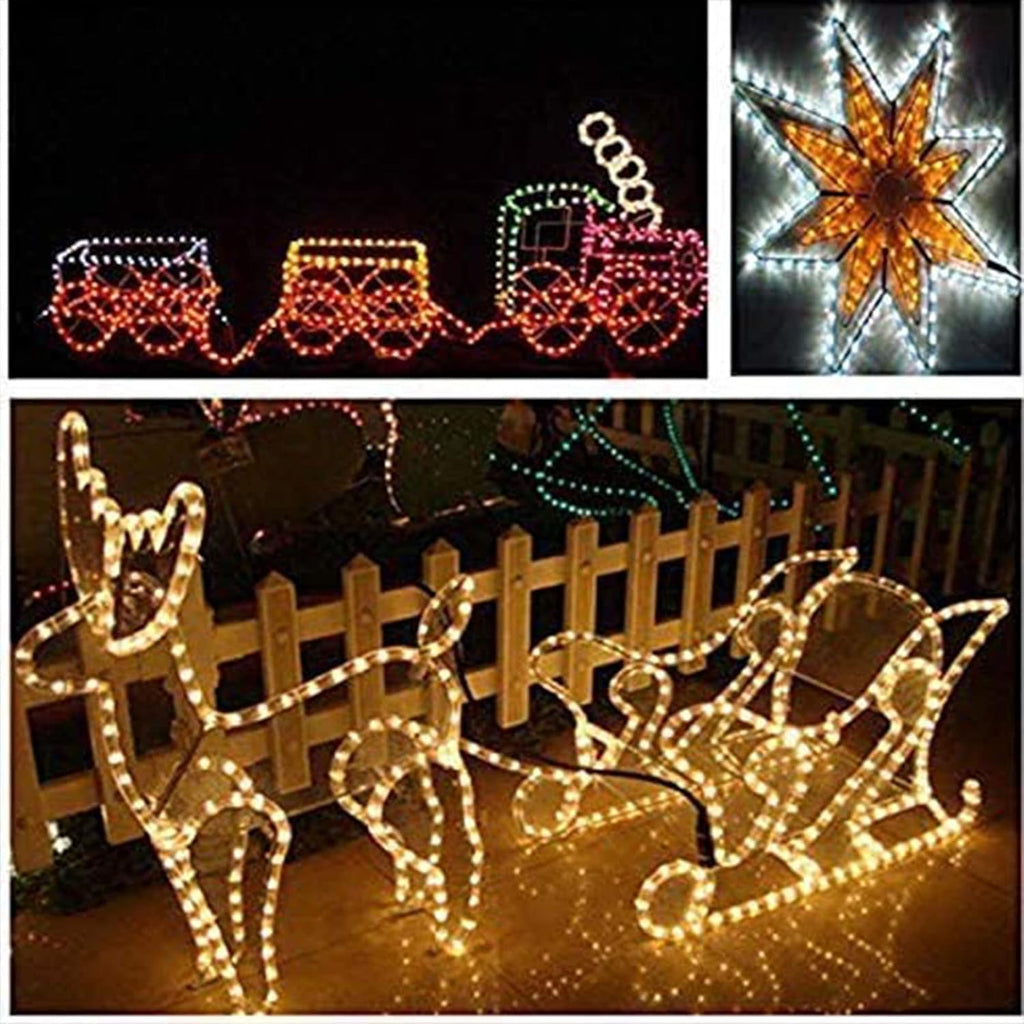 Skiennix 150ft LED Rope Lights - Waterproof, Connectable & Flexible Tube Lighting | 8 Modes, Warm White