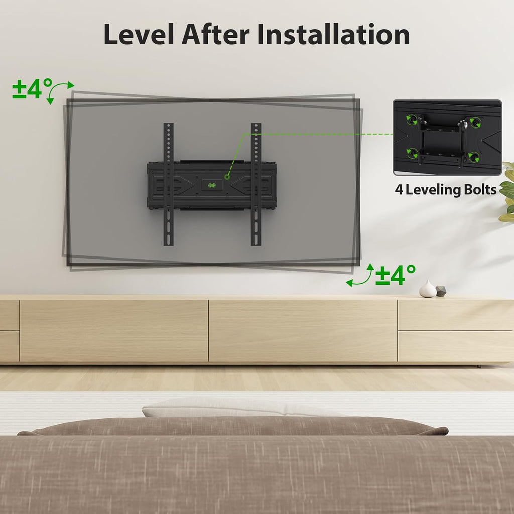 USX MOUNT Full Motion TV Wall Mount - Fits 32-70 Inch TVs Up to 99 lbs | Dual Articulating Arms, Swivel & Tilt