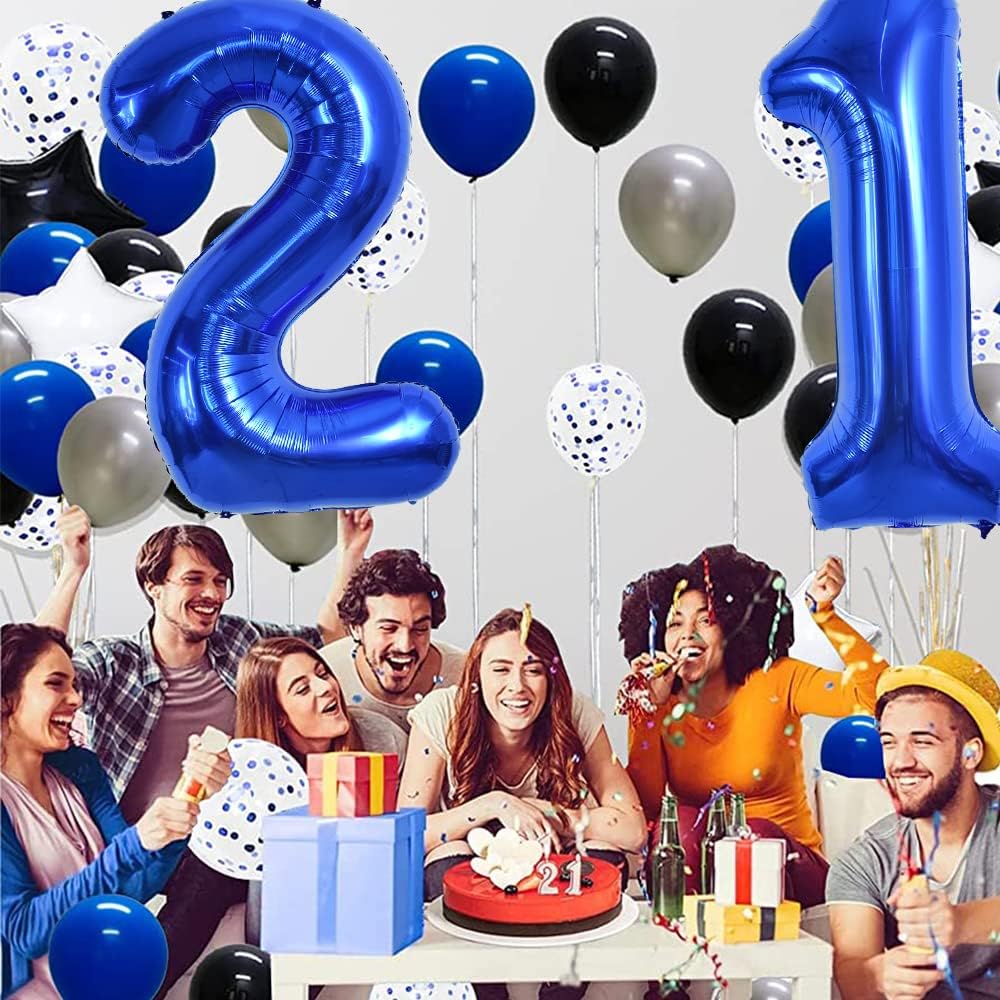 TONIFUL 40-Inch Navy Blue Number 1 Balloon - Large Foil Mylar Decoration for Birthdays & Celebrations