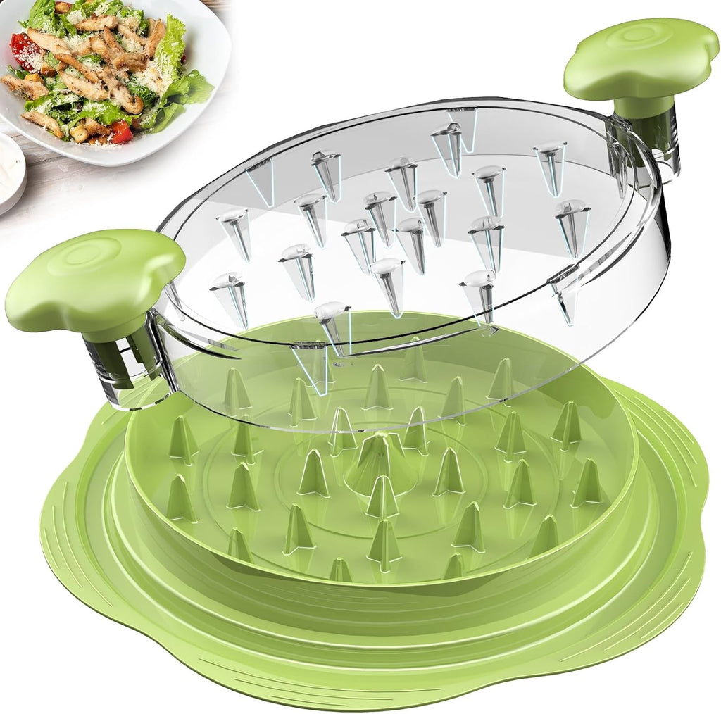 SURETIVIAN Chicken Shredder - Ergonomic Meat Shredder Tool with Brush & Fork | BPA Free, Anti-Slip Design, Matcha Color