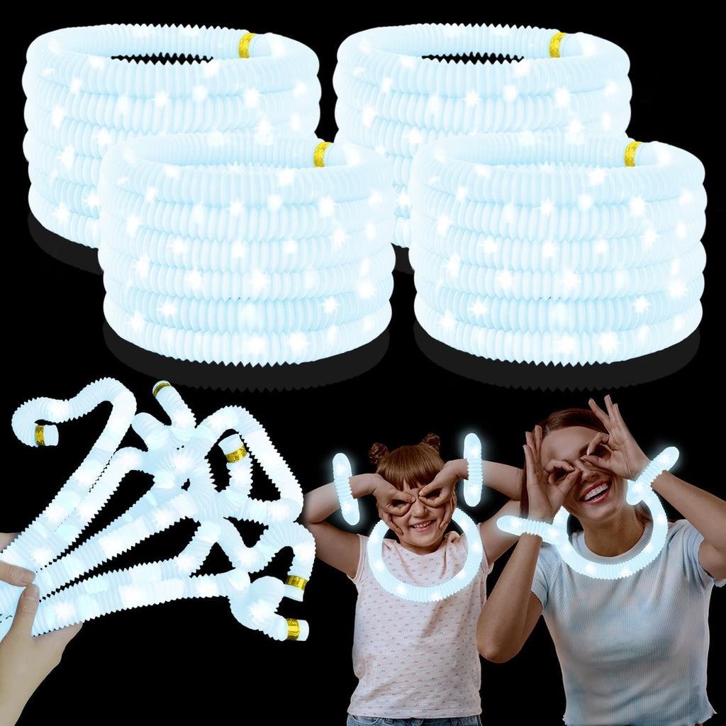 Skiennix Glow Sticks - 12-24 PCS White Party Favors for Kids | Necklaces & Bracelets for Graduation & School Events