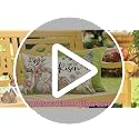 Easter Bunny Pillow Cover 12x20 | He is Risen Cross Design