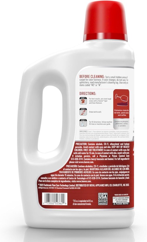 Hoover Oxy Carpet Cleaner Solution - Deep Cleaning Shampoo | 50 oz. Ocean Breeze Scent, Removes Tough Stains