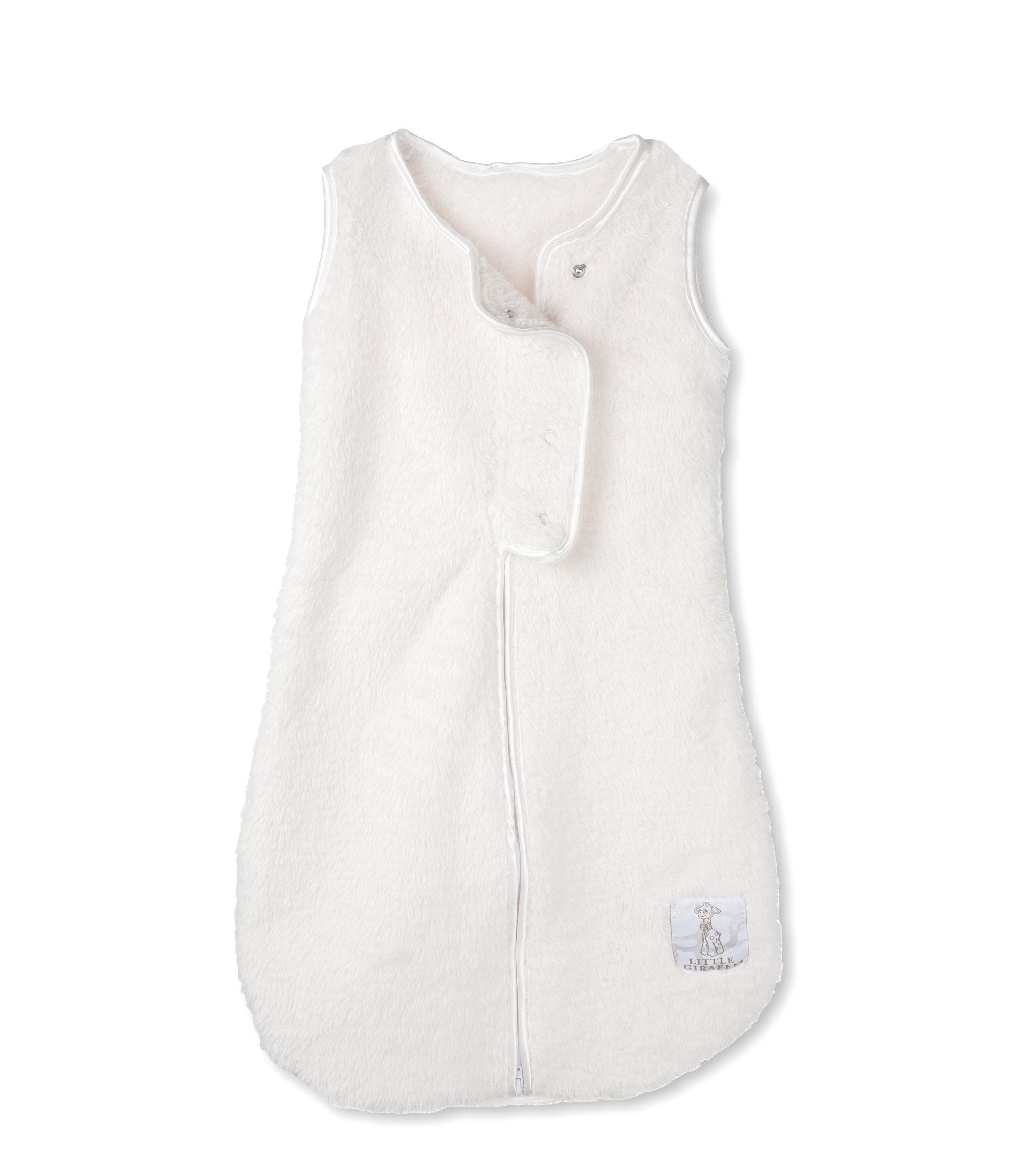 Little Giraffe Chenille Dream Sack, Cream - 1 TOG Sleep Sack 0-6 Months with Double-Zipper Design for Easy Diaper Changes - Ultra-Soft Baby Wearable Blanket with Chin and Zipper Guards