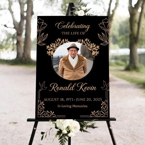 Editable Celebration of Life Welcome Sign - Personalized Memorial Poster for Funeral Service