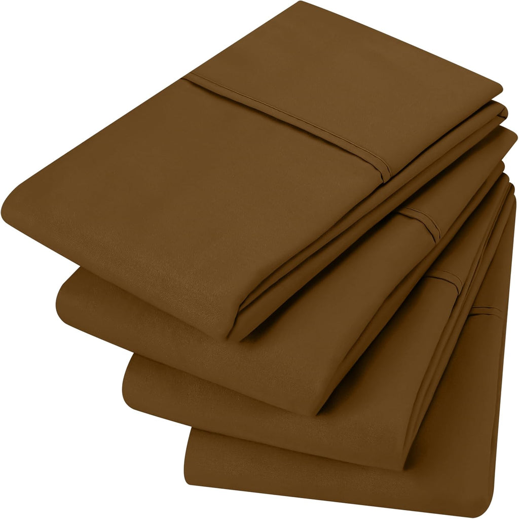Utopia Bedding Queen Pillowcases - 4 Pack - Soft Brushed Microfiber | Fade Resistant 20 x 30 Inches (Mocha)
