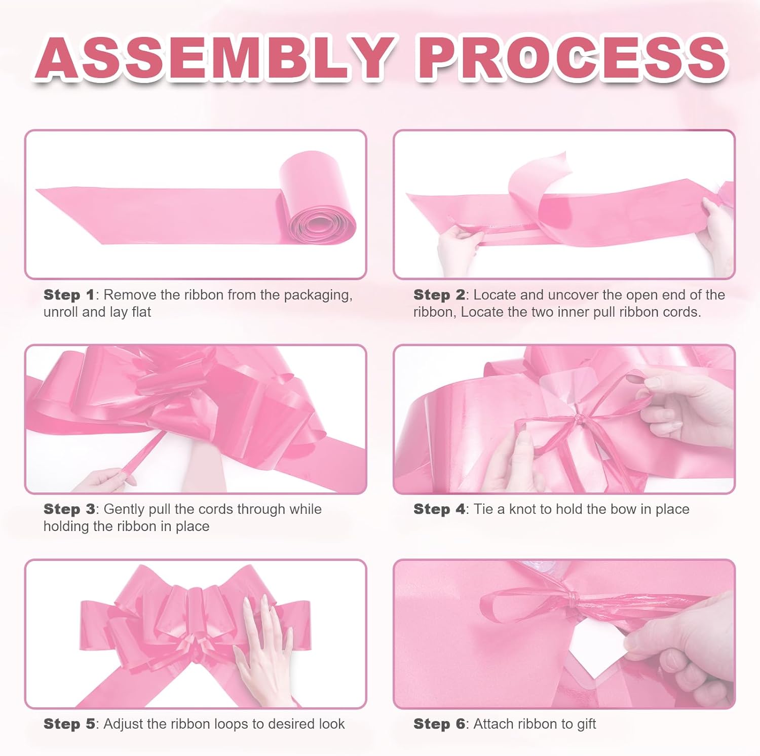 Xingshen-GTG Giant Car Bow - 30” Big Pink Pull Bow for Weddings, Birthdays & Christmas Decor