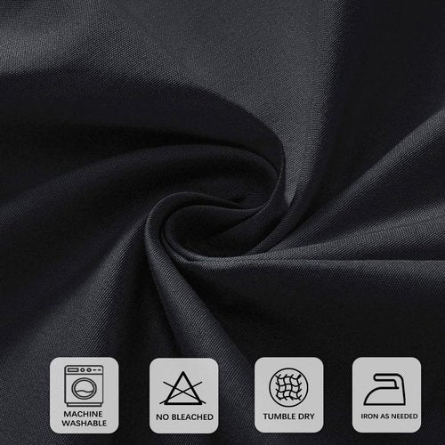 CKIKU 8 Packs 120 Inch Black Round Tablecloth in Diameter, Washable Polyester Fabric Tablecloths, Wrinkle Resistant Table Cloth for Wedding Party Banquet Dining
