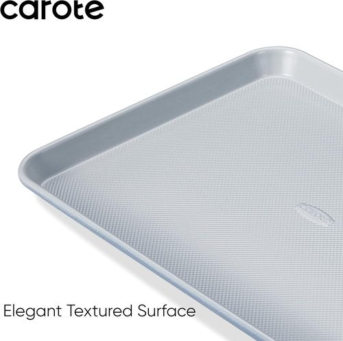 CAROTE 3-Piece Baking Pan Set | Versatile Bakeware Set with 13", 15", & 17" Cookie Sheets - Royal Violet, Blue & Grey
