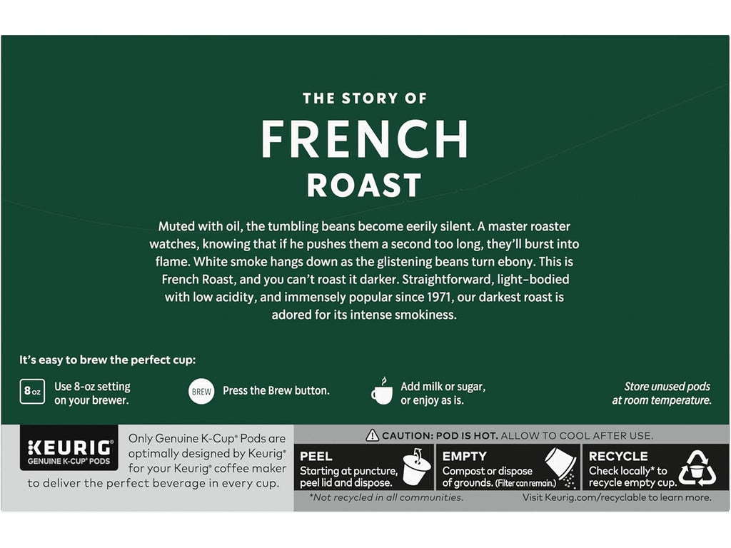 Starbucks Coffee K-Cup Pods - French Roast Dark Roast | 100% Arabica Coffee, 30 Pods Total