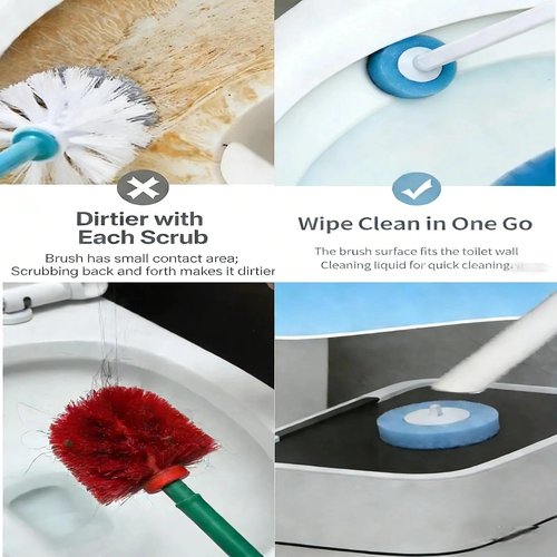 Disposable Toilet Brush Cleaning System, Includes 56 Detergent Refills, Hygienic Replaceable Brush Heads, Wall-Mounted Rotating Holder Set, Bathroom Maintenance, Toilet Cleaner