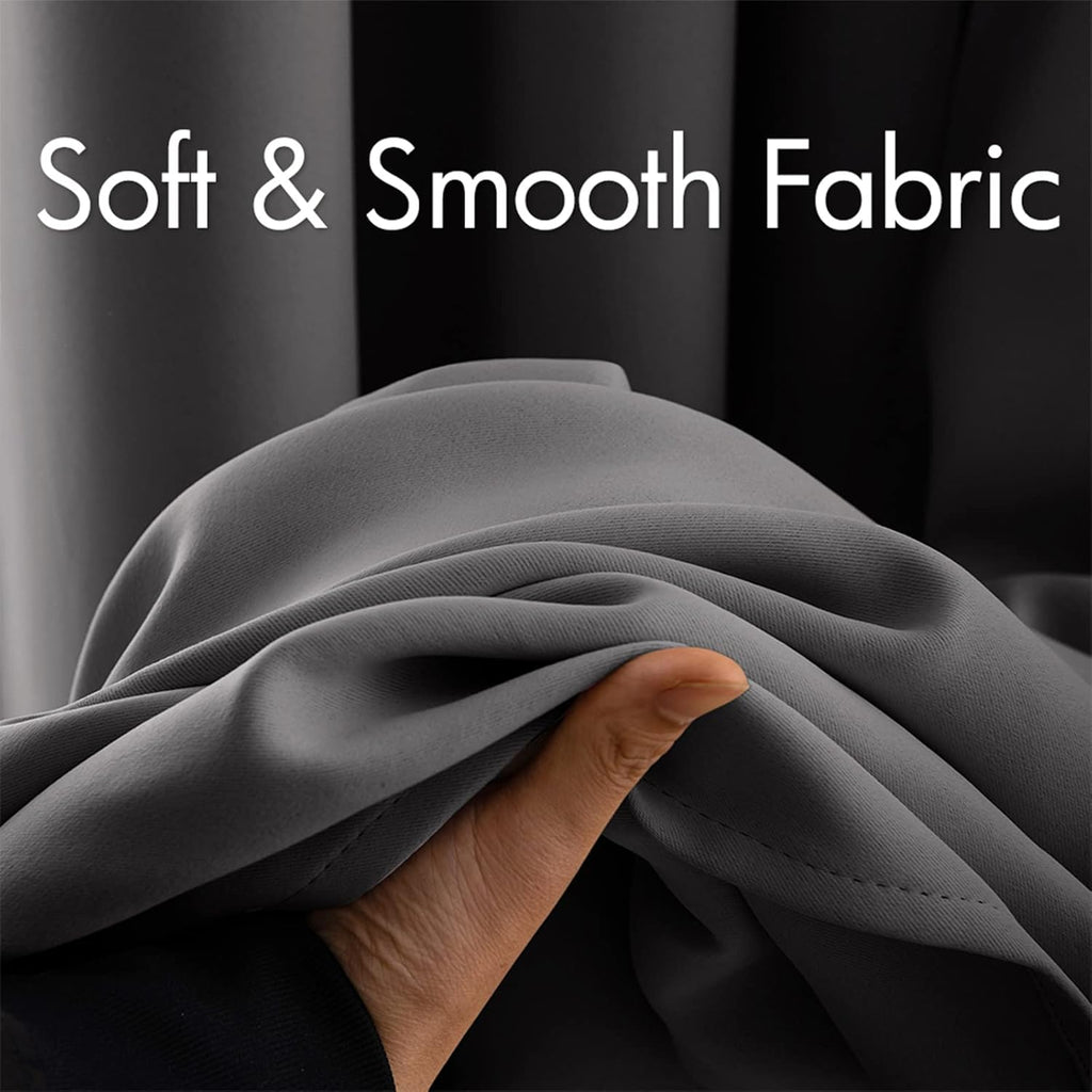 MIULEE Blackout Curtains - 84 Inch Long Thermal Insulated Drapes | Light Blocking Grommet Top Set in Grey