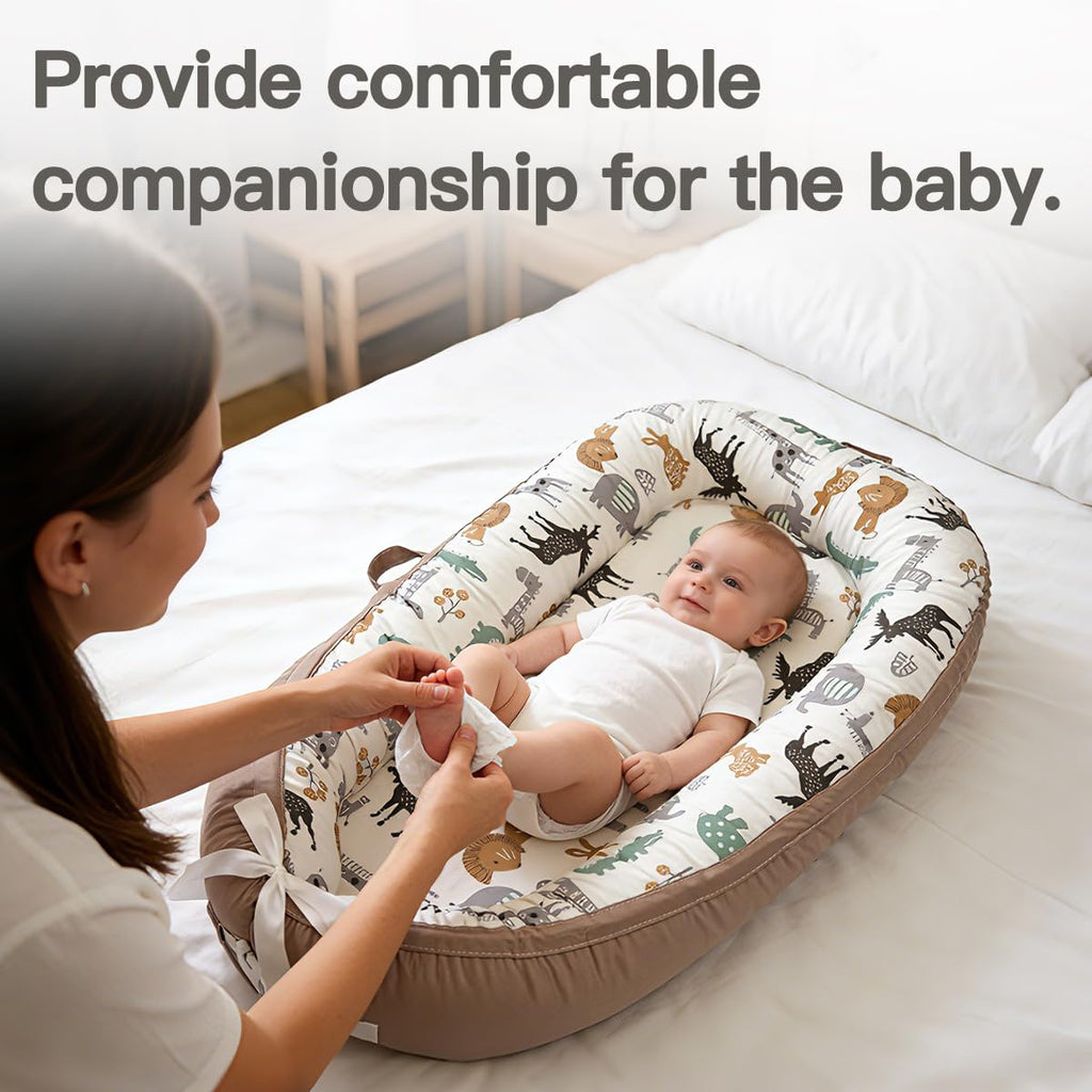 Skiennix Infant Support Cushion - Breathable Organic Cotton Tummy Time Mat | Portable Baby Floor Cushion - Dinosaur World
