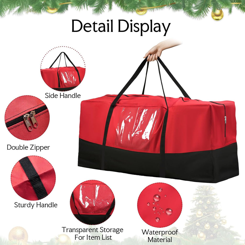 Skiennix Christmas Tree Storage Bag - Heavy Duty 600D Oxford Material for Up to 8 Ft Trees | Dampproof with Reinforced Handles & Dual Zipper