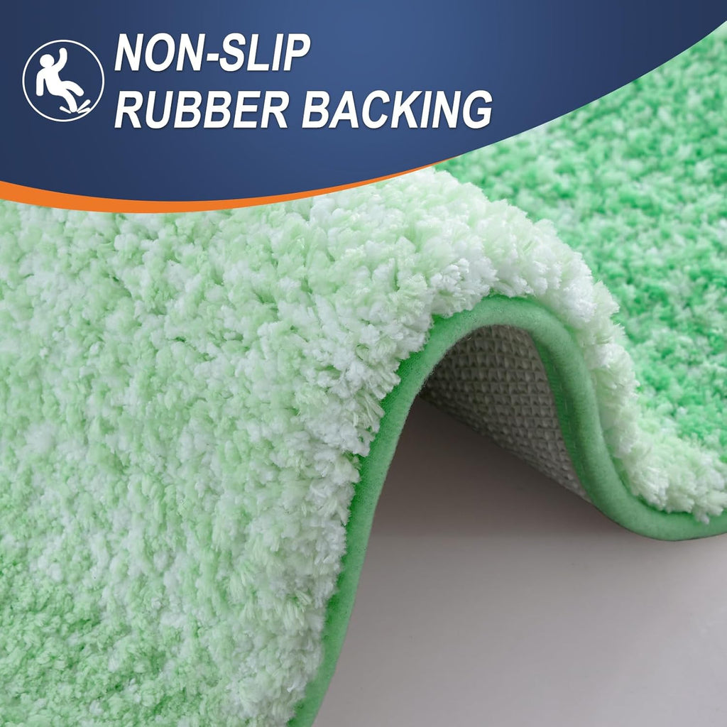 OLANLY Bathroom Runner Rugs - Extra Soft Microfiber Bath Mats | Quick Dry, Rubber Backing, 47x24, Green