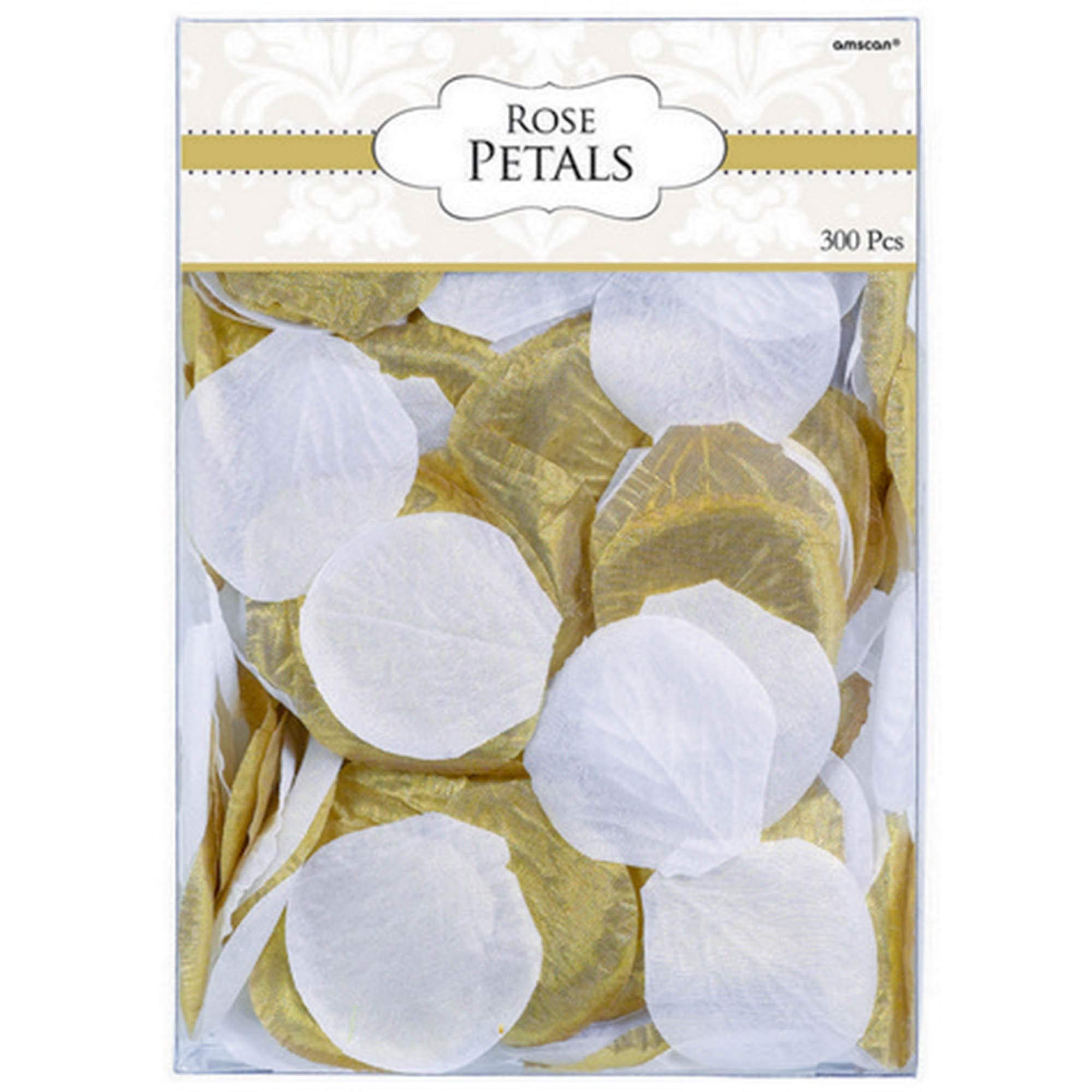 Gold & White Fabric Confetti Petals - 2" (Pack of 300) - Elegant Table Decorations for Weddings, Events & DIY Crafts