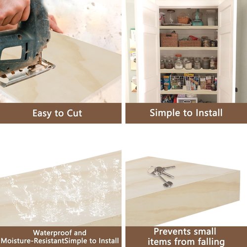 5 Pack Wooden Shelf Covers 24 x 16 Inch,Wire Rack Covers for Pantry Wood Shelf Liners-0.25 inch Thick,Weight Removable Wood Shelf Covering for Closet Kitchen Pantry Bathroom Office