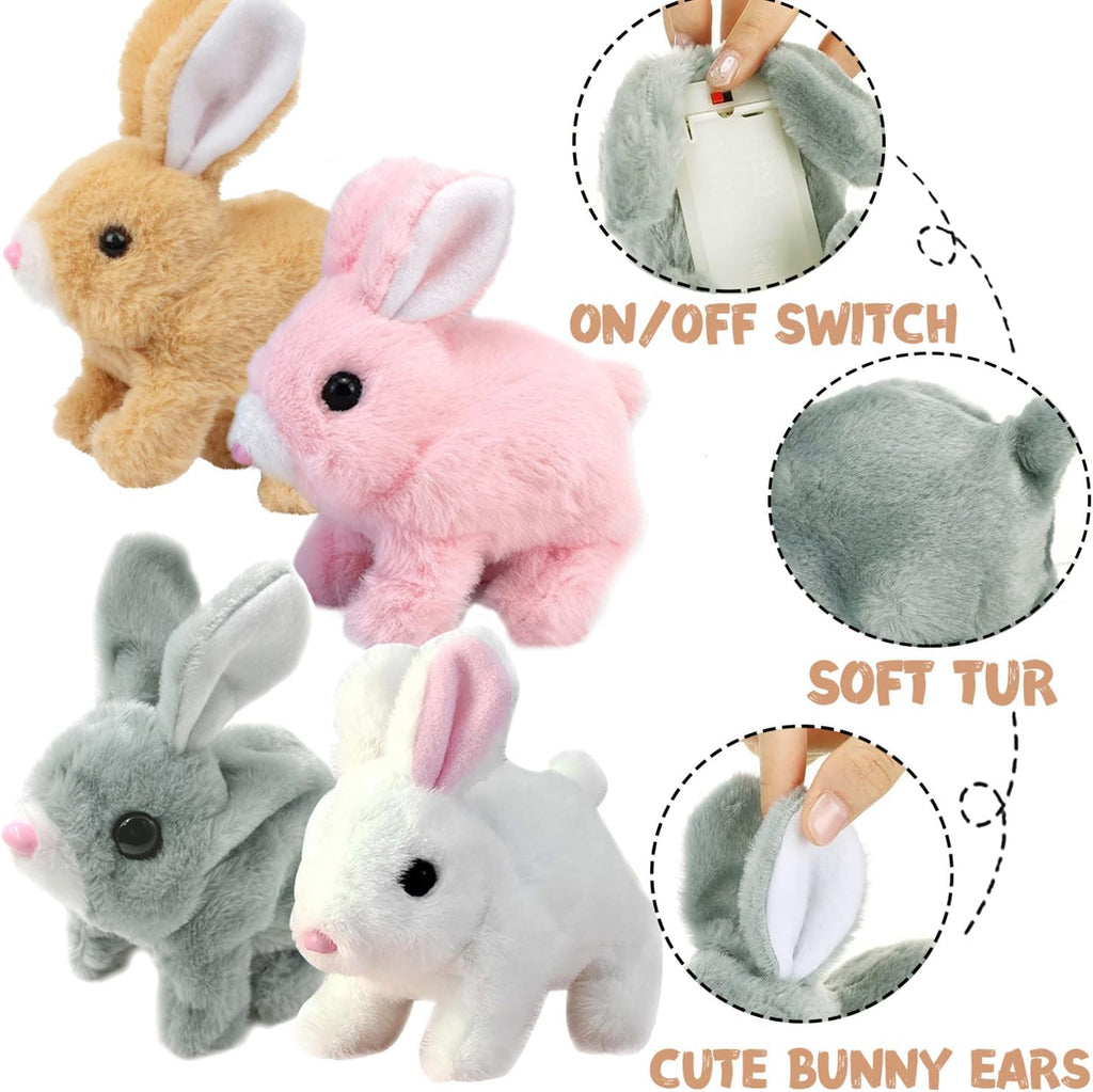 Realistic Bunny Toy by My Realistic - Interactive Hopping Bunny with Jumping, Twitching Ears | Pink