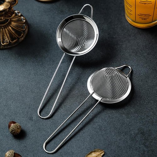 2-Pack Stainless Steel Fine Mesh Cocktail Strainer – Filters Out Drink Sediment for Cocktails, Ideal for Home Bartenders & Kitchen: Removes Tea/Coffee Particles