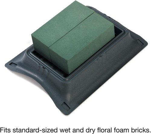 FloraCraft Floral Casket Saddle - Durable Plastic Design | 2.5" x 10.75" x 15" Green