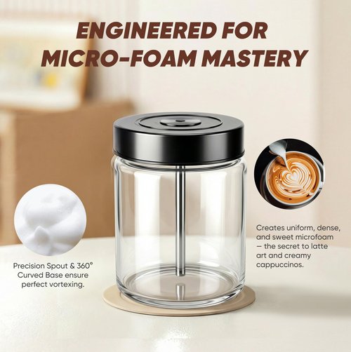 Glass Milk Container for Miele, Compatible with Coffee Machines for Miele 11574240, CM 7750 6360 5300 5310 5510 6160 6350, Milk froth container,Incompatible for Built-in Coffee Makers, Transparent