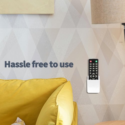 Aecsze 2 PCS Remote Control Holders Wall Mount, Self Adhesive TV Air Conditioner Remote Control Holder, Wall Mount Storage Box Organizer Wall Pen Holder Storage for Home Office School (White, 2)