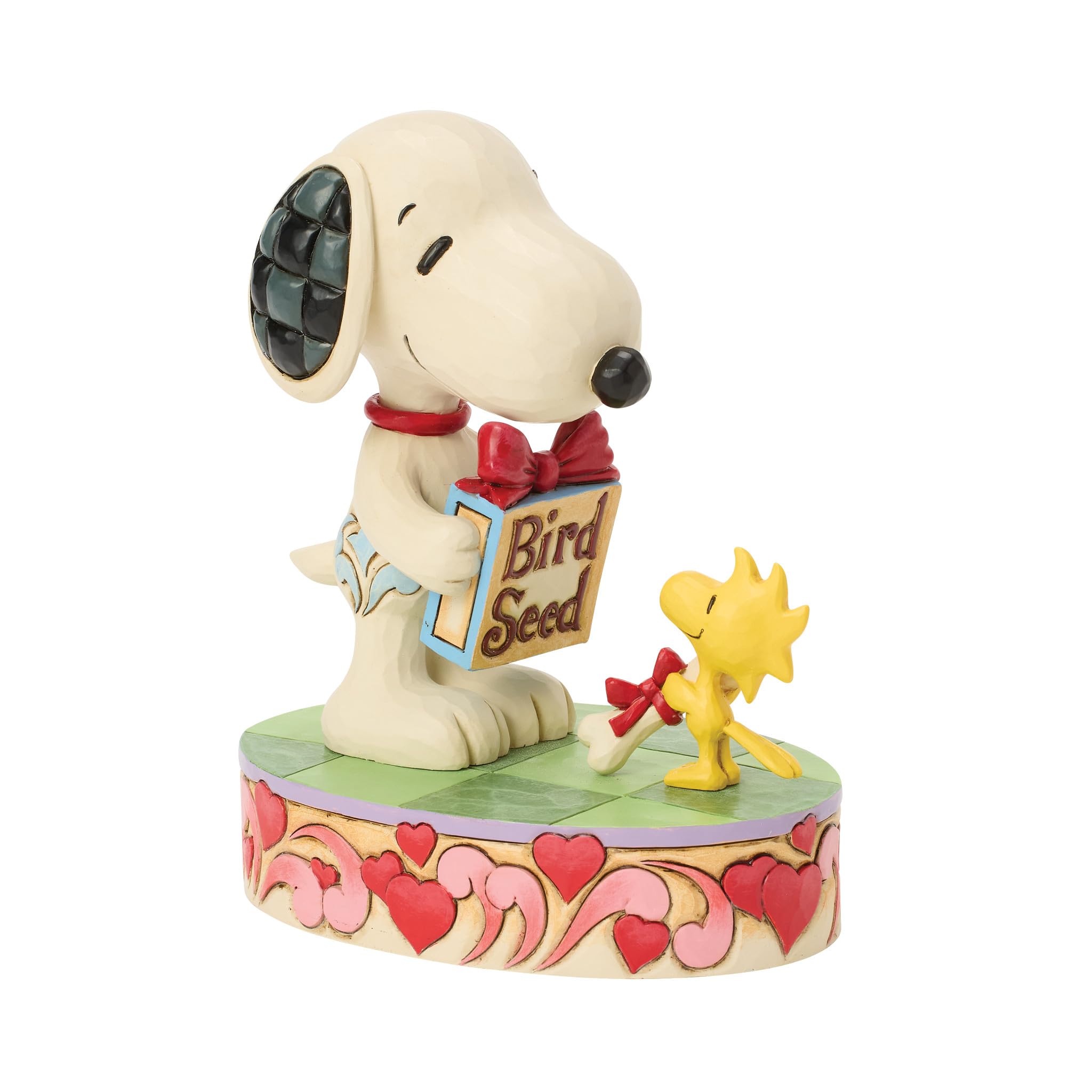 Enesco Peanuts by Jim Shore Snoopy and Woodstock with Gifts Figurine, 5.31 Inch, Multicolor