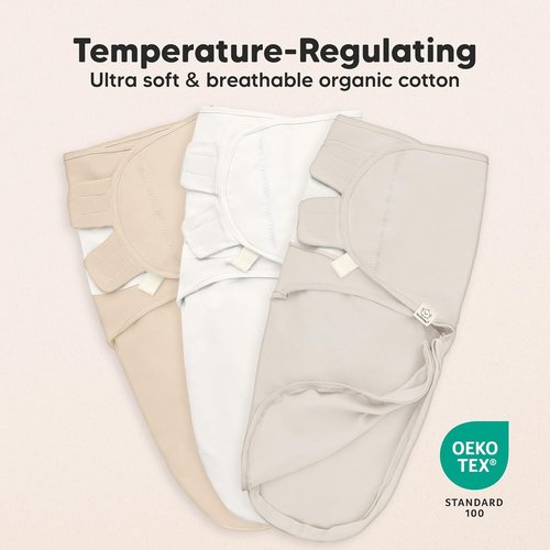 KeaBabies Baby Swaddle Sleep Sacks - Soft & Durable 3-Pack for Newborns 0-3 Months | Easy Diaper Change
